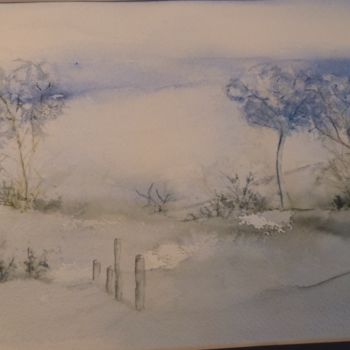 Pittura intitolato "paysage-de-neige.jpg" da Vandorpe Amdv, Opera d'arte originale, Olio