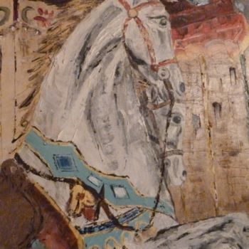Peinture intitulée "Les chevaux de Carc…" par Vandorpe Amdv, Œuvre d'art originale, Huile