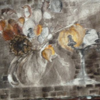 Pittura intitolato "dessus de cheminée" da Vandorpe Amdv, Opera d'arte originale, Acquarello