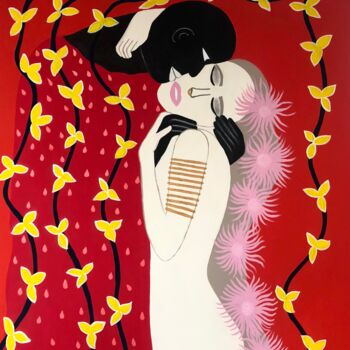 Pittura intitolato "Kiss" da Vanessa Genachte, Opera d'arte originale, Acrilico Montato su Telaio per barella in legno