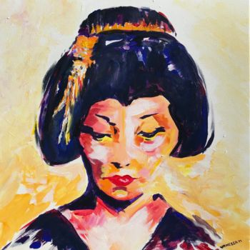 Malerei mit dem Titel "Tableau femme samou…" von Vanessa Mancini, Original-Kunstwerk, Acryl