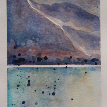 Картина под названием "Aquarelle du lac d'…" - Vanessa Renoux, Подлинное произведение искусства, Акварель
