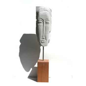 Sculptuur getiteld "Sculpture de Tête d…" door Vanessa Renoux, Origineel Kunstwerk, Cellenbeton