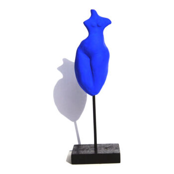Sculpture titled "Vénus bleu profond,…" by Vanessa Renoux, Original Artwork, Ceramics