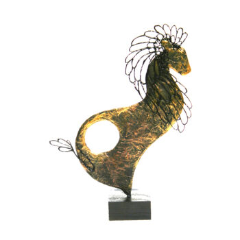 Scultura intitolato "Lion fier, crinière…" da Vanessa Renoux, Opera d'arte originale, Carta