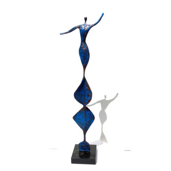 Sculpture titled "Twist bleue, danseu…" by Vanessa Renoux, Original Artwork, Paper