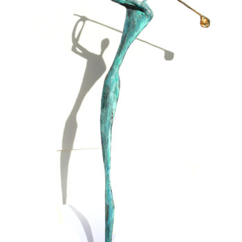 Sculpture titled "Golfeur épuré en pa…" by Vanessa Renoux, Original Artwork, Metals