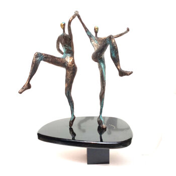 Sculpture intitulée "Deux danseurs à la…" par Vanessa Renoux, Œuvre d'art originale, Papier