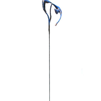 Sculpture titled "Lazuli- sculpture c…" by Vanessa Renoux, Original Artwork, Metals