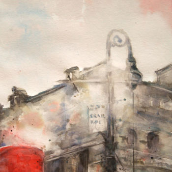 Peinture intitulée "Red Chimney - aquar…" par Vanessa Renoux, Œuvre d'art originale, Aquarelle