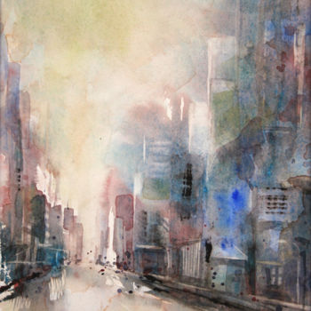 Painting titled "Floue II - aquarell…" by Vanessa Renoux, Original Artwork, Watercolor