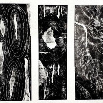 Gravures & estampes intitulée "écorce 1" par Vanessa Taverne, Œuvre d'art originale, Gravure