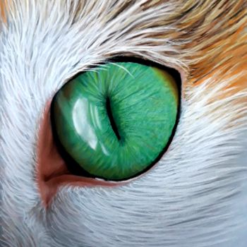 Drawing titled "Cat Eye" by Nesdesign, Original Artwork, Pastel