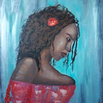 Painting titled "Maïmouna" by Vanessa Hénon (WARNIER), Original Artwork, Acrylic Mounted on Wood Stretcher frame