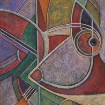 Pittura intitolato "geometric acrylic o…" da Demetra Vanezi Liasou, Opera d'arte originale