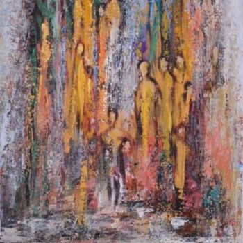 Painting titled "figures acrylic on…" by Demetra Vanezi Liasou, Original Artwork