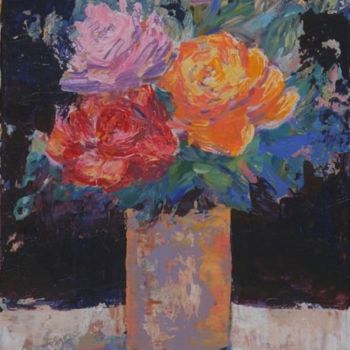 Pittura intitolato "Flowers" da Demetra Vanezi Liasou, Opera d'arte originale