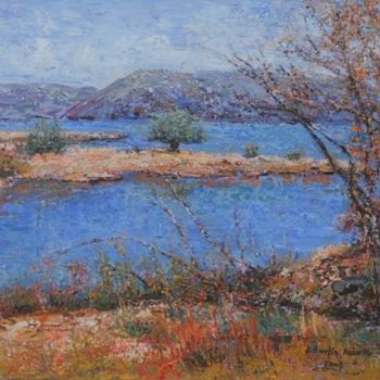 Pittura intitolato "lake" da Demetra Vanezi Liasou, Opera d'arte originale