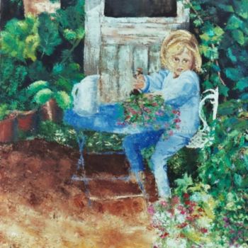 Peinture intitulée "Gardener apprentice" par Van G, Œuvre d'art originale