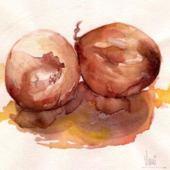 Painting titled "Onions" by Vani Ghougassian, Original Artwork