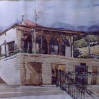Pintura intitulada "House in Deir El Ka…" por Vani Ghougassian, Obras de arte originais