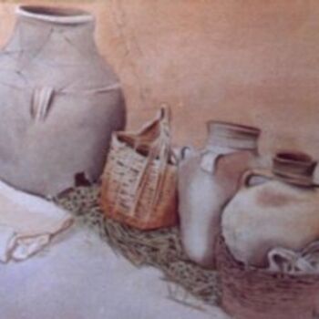 Ζωγραφική με τίτλο "Old jars" από Vani Ghougassian, Αυθεντικά έργα τέχνης