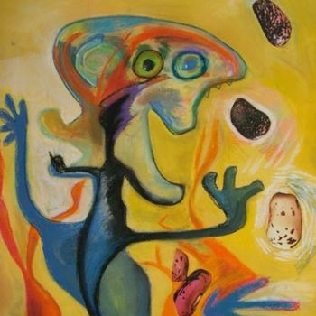 Painting titled "Juggling" by Vania, Original Artwork