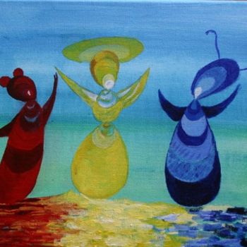 Painting titled "Three Gracias" by Vania, Original Artwork
