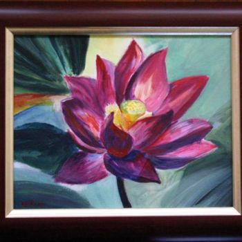 Painting titled "Lootus flower" by Vania, Original Artwork