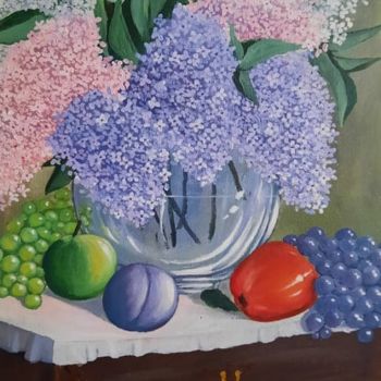 Painting titled "lilac" by Vania Petrova, Original Artwork, Oil