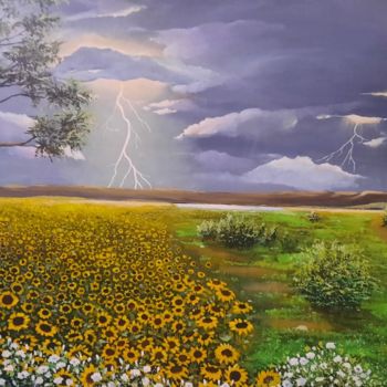 Painting titled "nature" by Vania Petrova, Original Artwork, Oil
