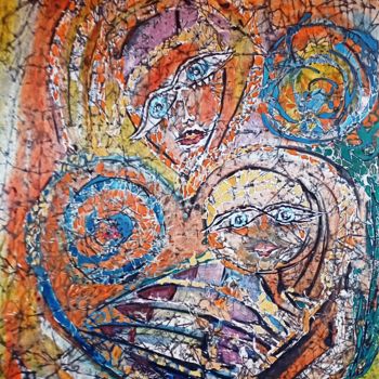 Painting titled "Mother" by Vania Sofronieva, Original Artwork, Wax Mounted on Wood Panel