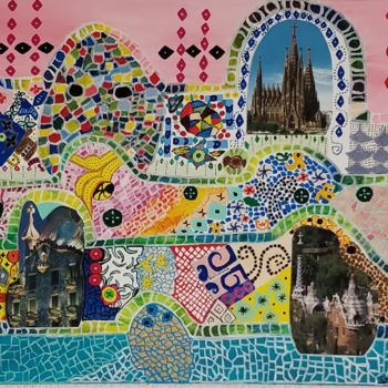 Painting titled "BARCELONE" by Sylvia Lacroix, Original Artwork, Acrylic