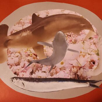 Collages getiteld "Fish." door Vanitas-Editions, Origineel Kunstwerk, Collages
