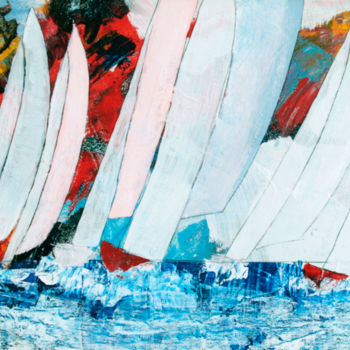 Peinture intitulée "sailboats.jpg" par Vanja Maracic, Œuvre d'art originale