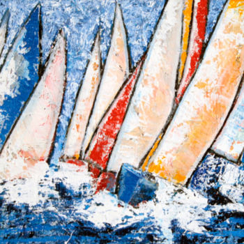 Peinture intitulée "colorboats.jpg" par Vanja Maracic, Œuvre d'art originale