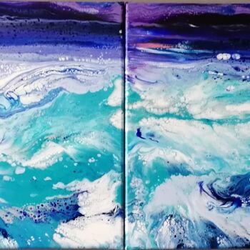 Painting titled "Ocean" by Vanja Zanze, Original Artwork, Acrylic