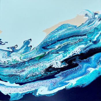 Painting titled "Rising waves" by Vanja Zanze, Original Artwork, Acrylic