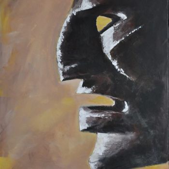 Pintura titulada "maschera-di-mamutho…" por Vanni Rocca, Obra de arte original, Acrílico