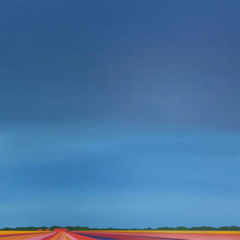 Pintura titulada "Flower Fields in Ze…" por Nelly Van Nieuwenhuijzen, Obra de arte original, Acrílico Montado en Bastidor de…