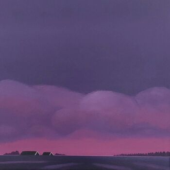 Painting titled "Dawn (Dageraad)" by Nelly Van Nieuwenhuijzen, Original Artwork, Acrylic Mounted on Wood Stretcher frame