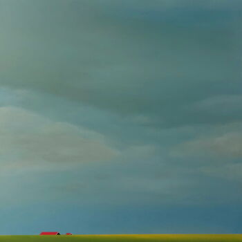 Malarstwo zatytułowany „Golden rapeseed fie…” autorstwa Nelly Van Nieuwenhuijzen, Oryginalna praca, Akryl Zamontowany na Dre…