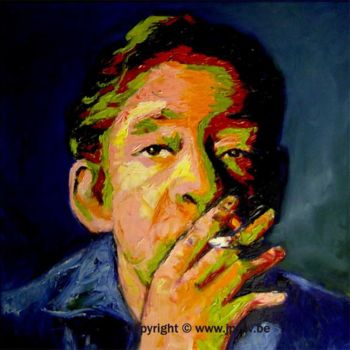 Картина под названием "Serge Gainsbourg" - Jean-Pierre Vansantvoort, Подлинное произведение искусства, Масло