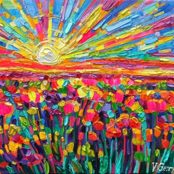 Картина под названием "Joyful" - Vanya Georgieva, Подлинное произведение искусства, Масло Установлен на Деревянная рама для…