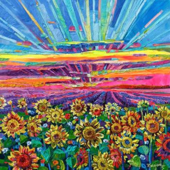 Pittura intitolato "When the Sun lovers…" da Vanya Georgieva, Opera d'arte originale, Olio Montato su Telaio per barella in…