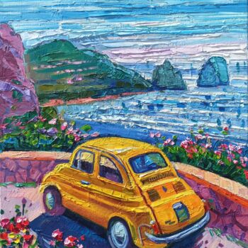"Capri view" başlıklı Tablo Vanya Georgieva tarafından, Orijinal sanat, Petrol Ahşap Sedye çerçevesi üzerine monte edilmiş