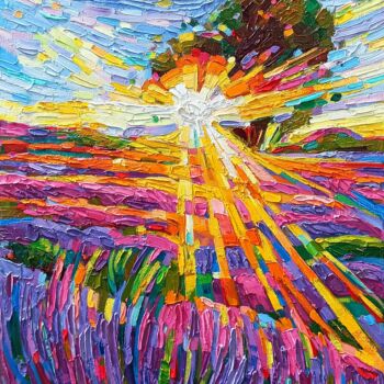 Картина под названием "Lavender sing 4" - Vanya Georgieva, Подлинное произведение искусства, Масло Установлен на Деревянная…
