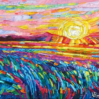 Картина под названием "Hot Summer light 3" - Vanya Georgieva, Подлинное произведение искусства, Масло Установлен на Деревянн…