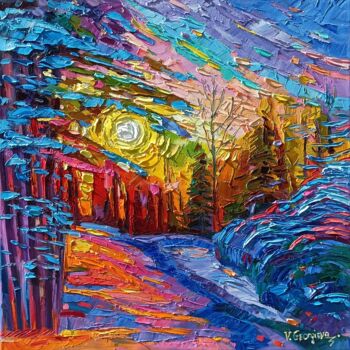 Картина под названием "Winter joy" - Vanya Georgieva, Подлинное произведение искусства, Масло Установлен на Деревянная рама…