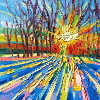 Картина под названием "Winter Shadows" - Vanya Georgieva, Подлинное произведение искусства, Масло Установлен на Деревянная р…